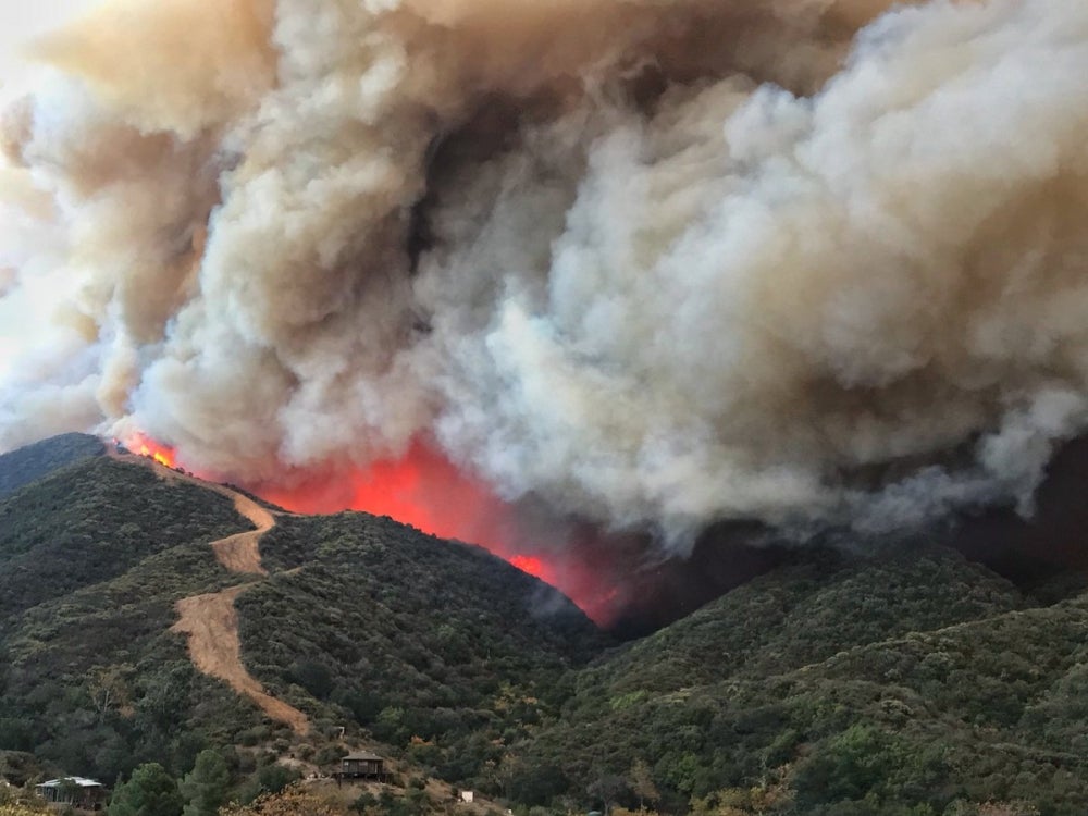 Aerial view of 2017 Thomas Fire