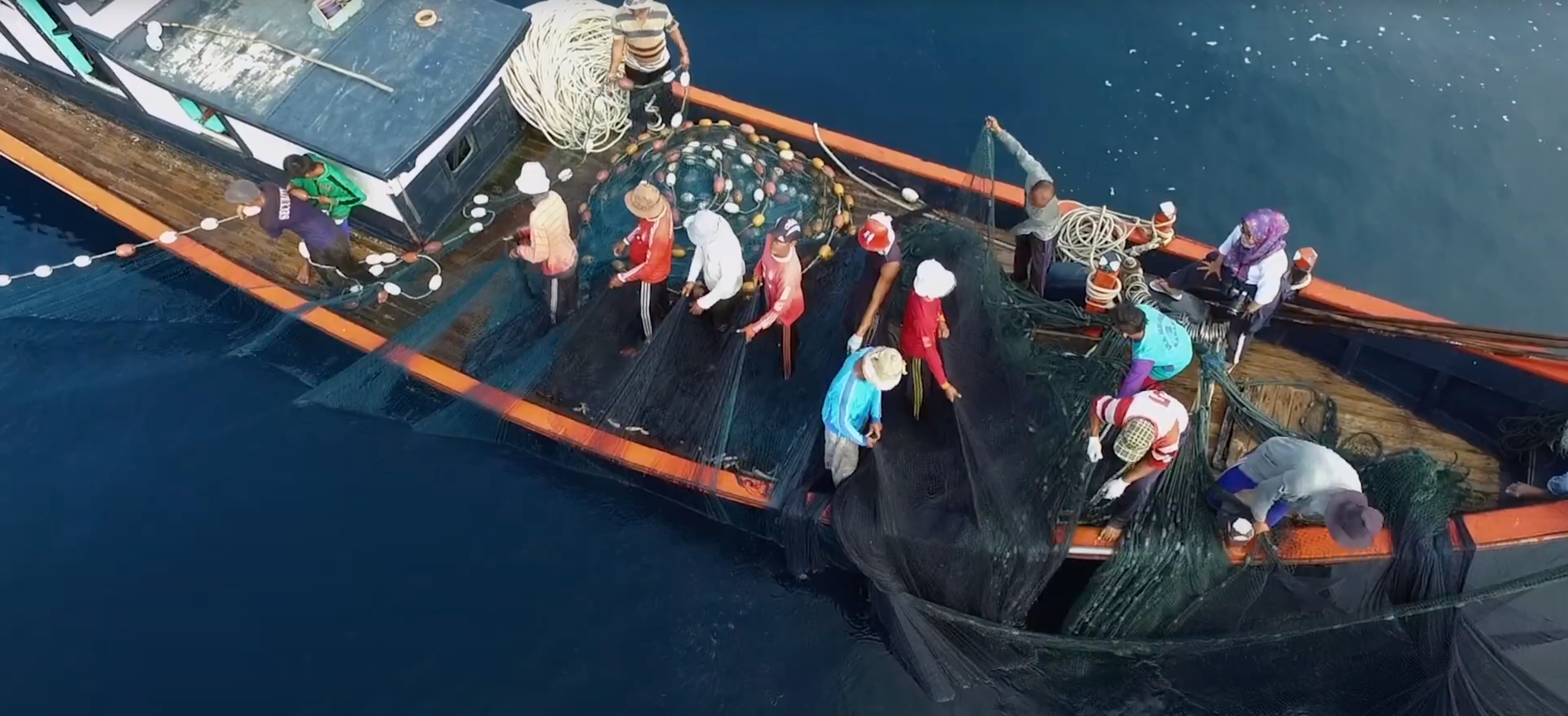 Small scale fisheries boat on ocean