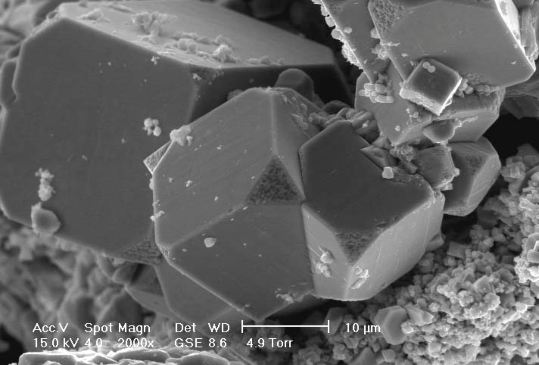 Microscopic close up on faceted crystal