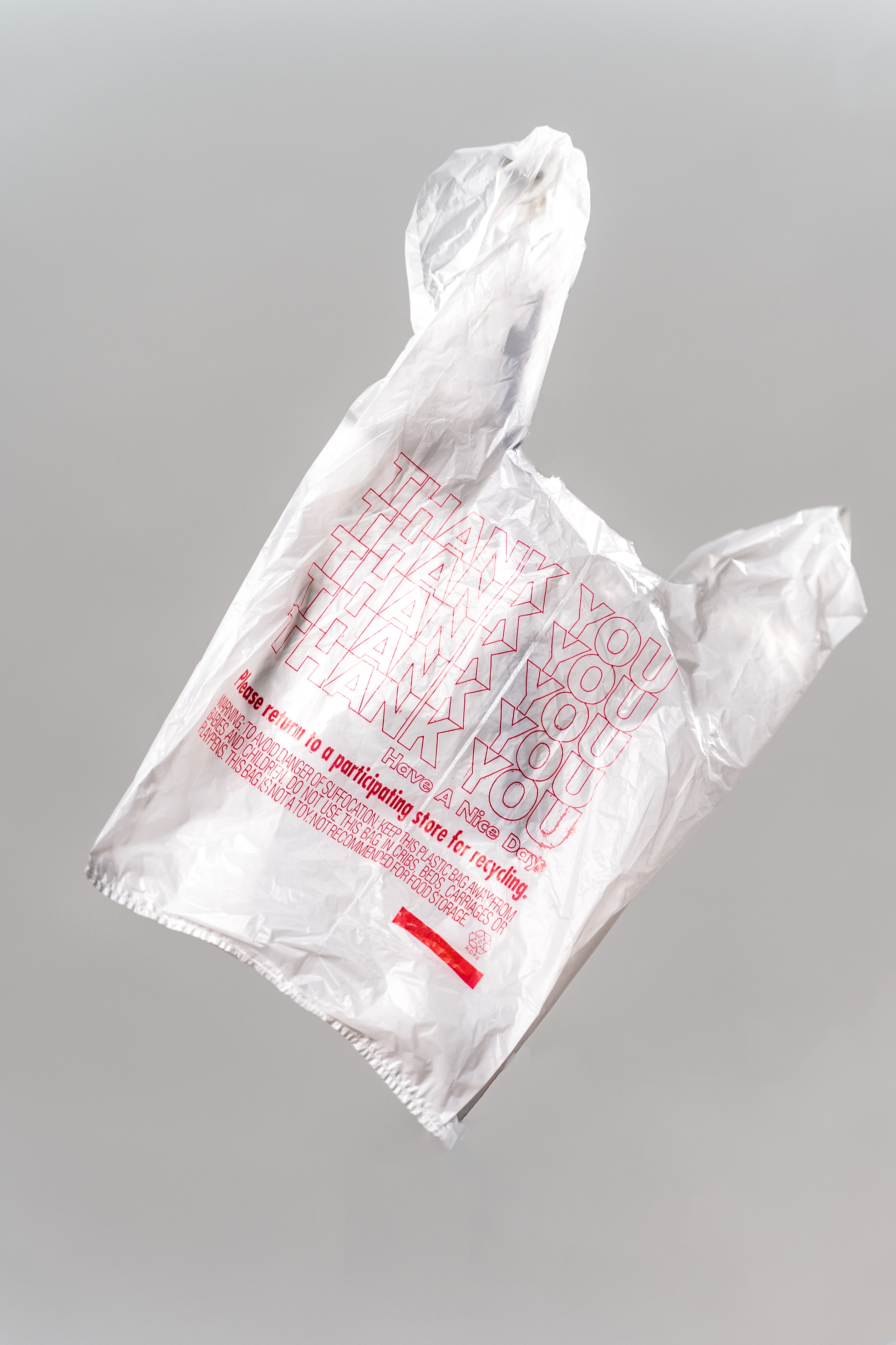 Plastic bag that says thank you