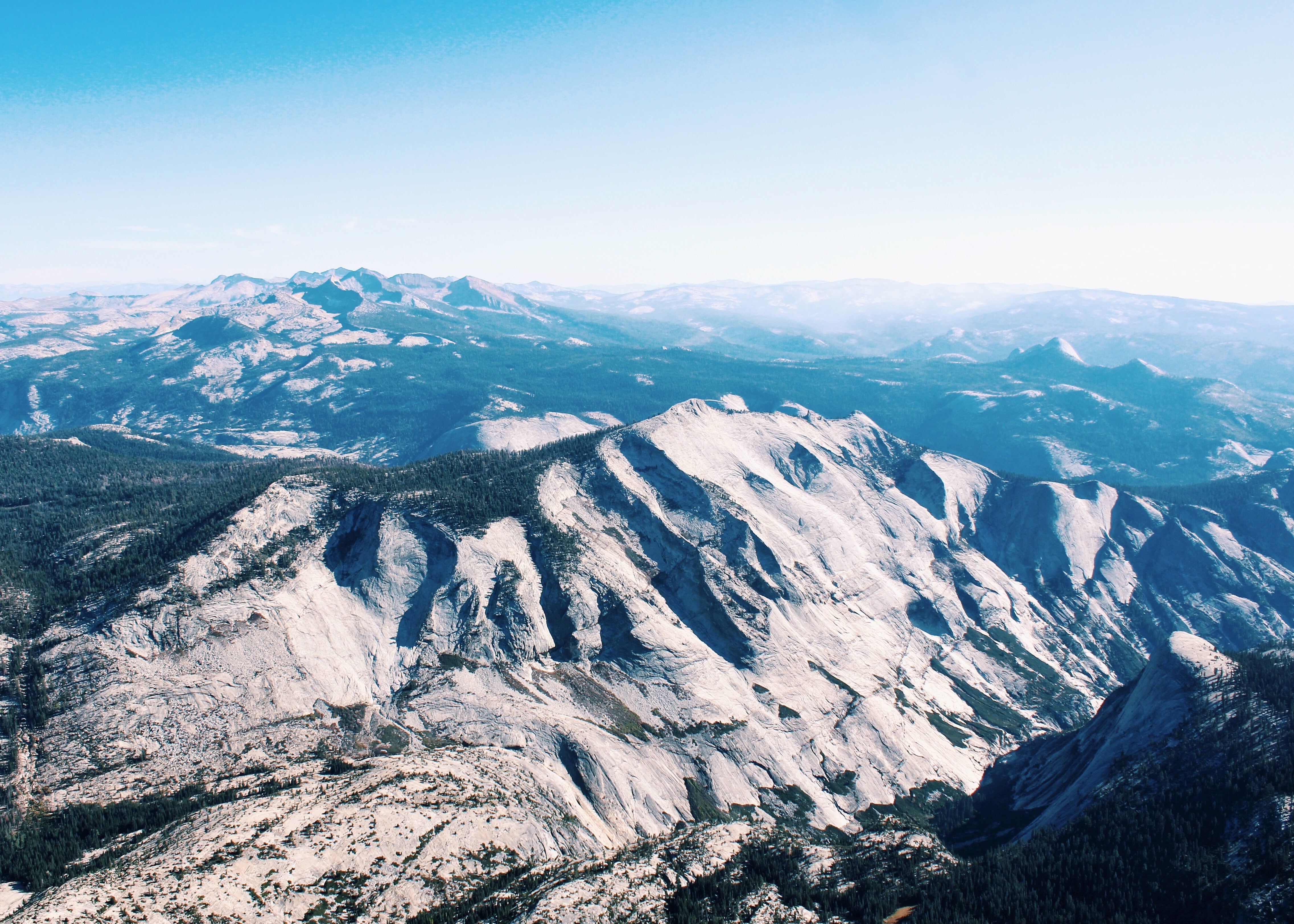 Mountain range full of snowpack
