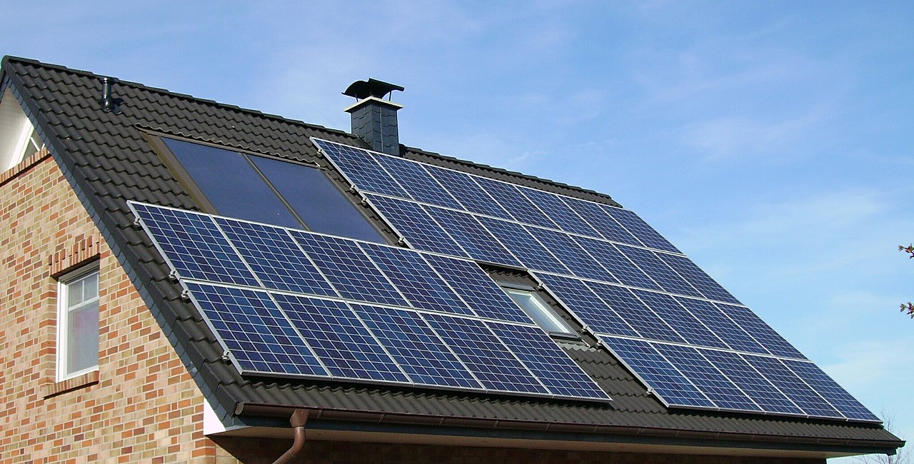 solar panels on house roof