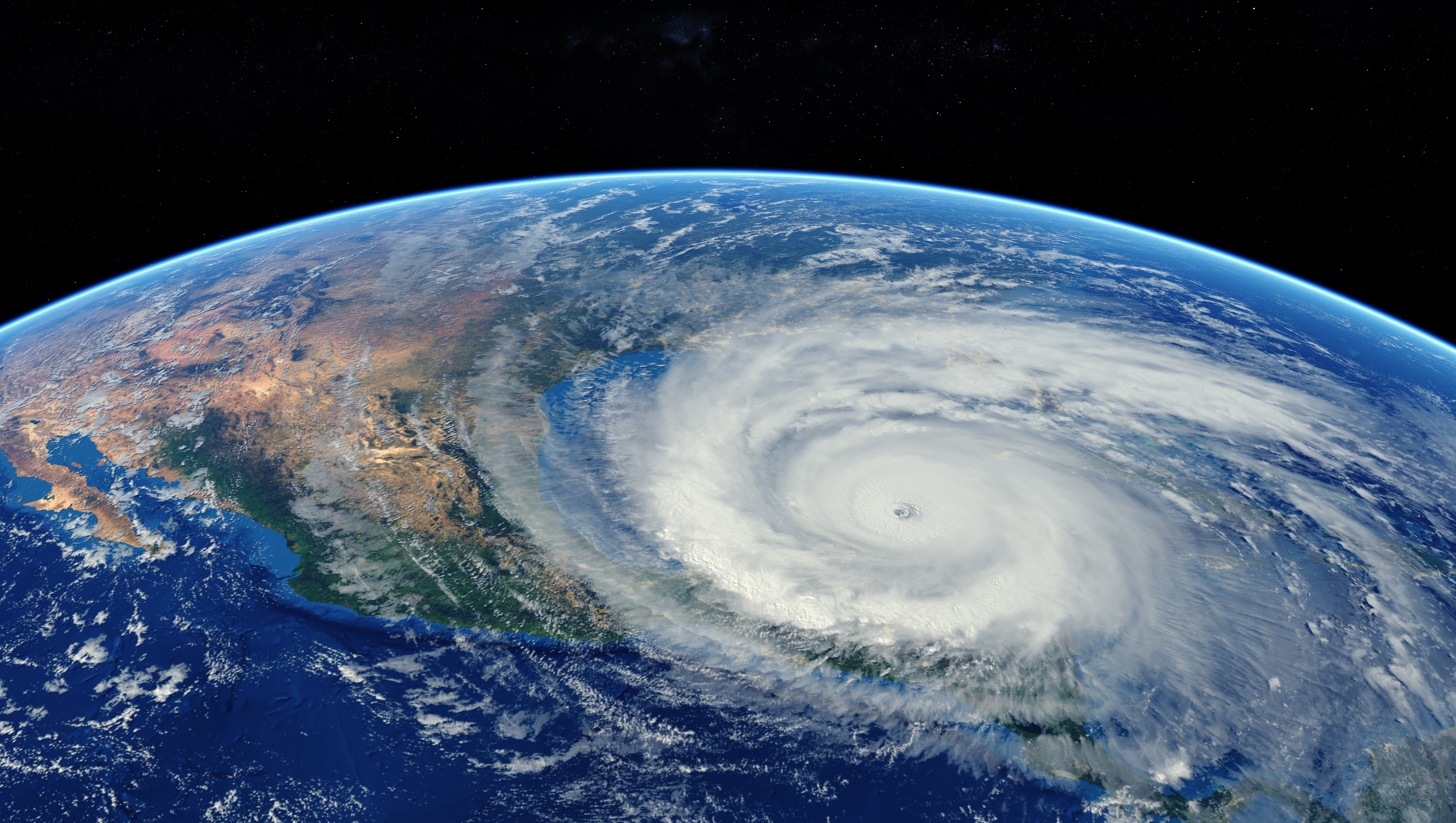 Earth storm as seen from space