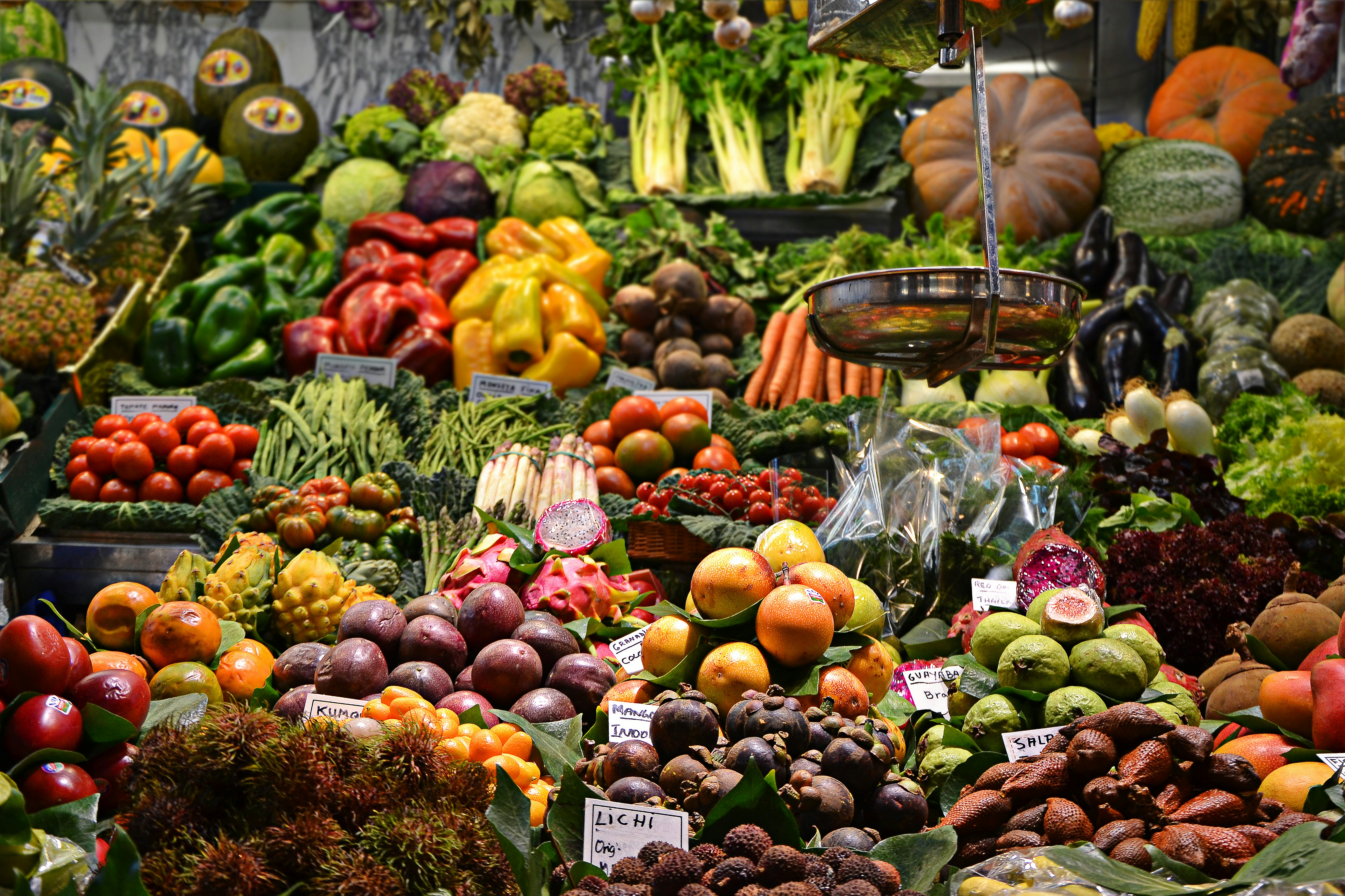 Groceries at a market