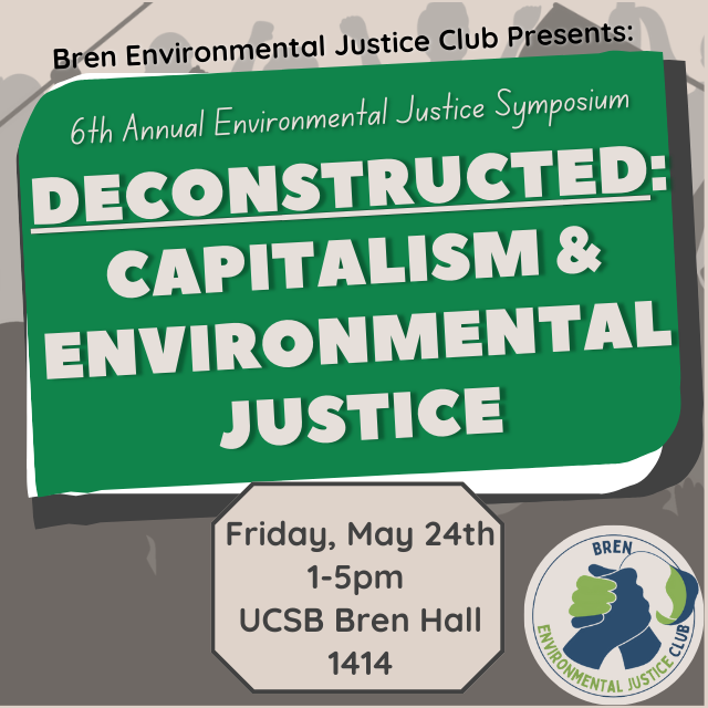 Text on green background reads "Deconstructed: Capitalism & Environmental Justice