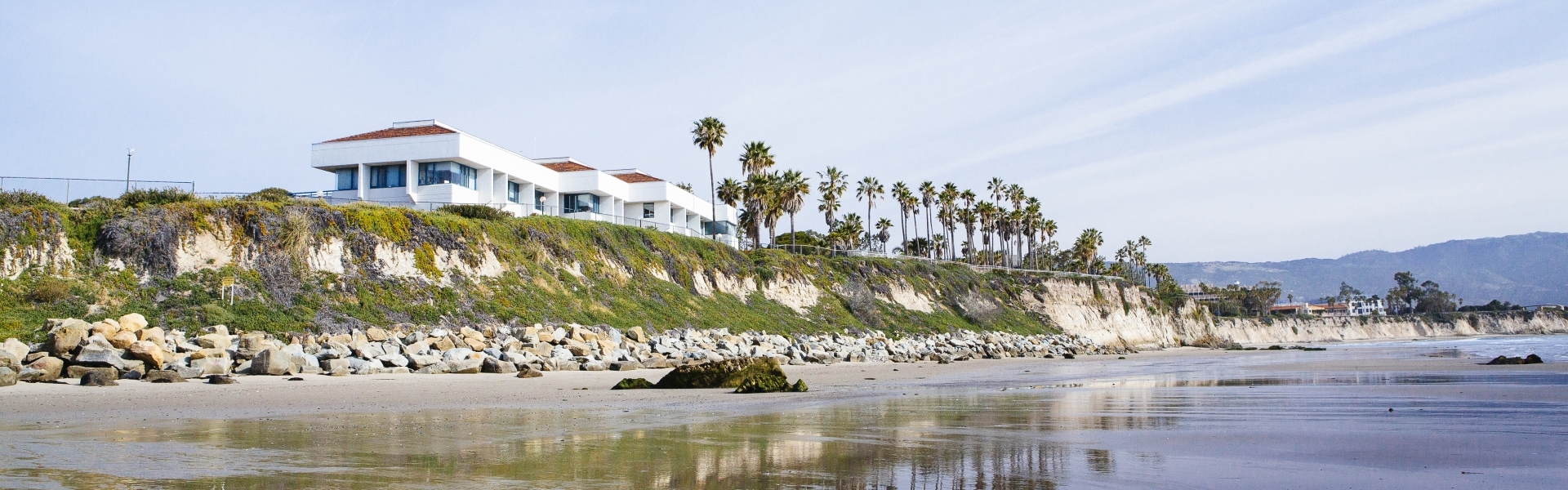 Building on beach cliff