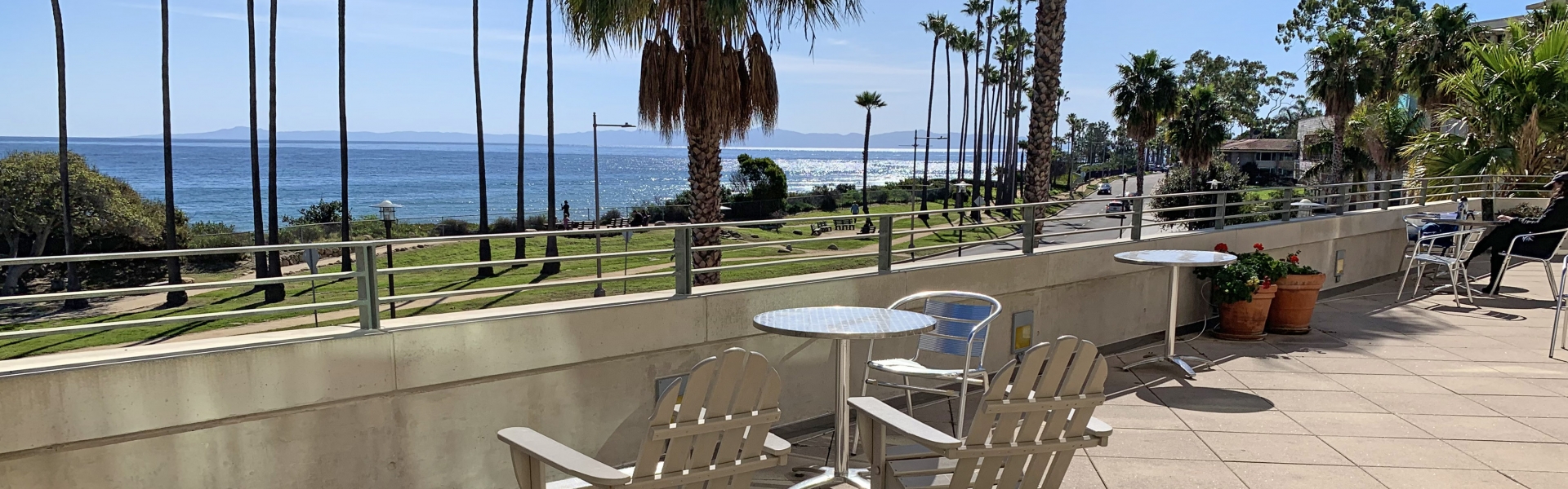 two empty chairs on a terrace