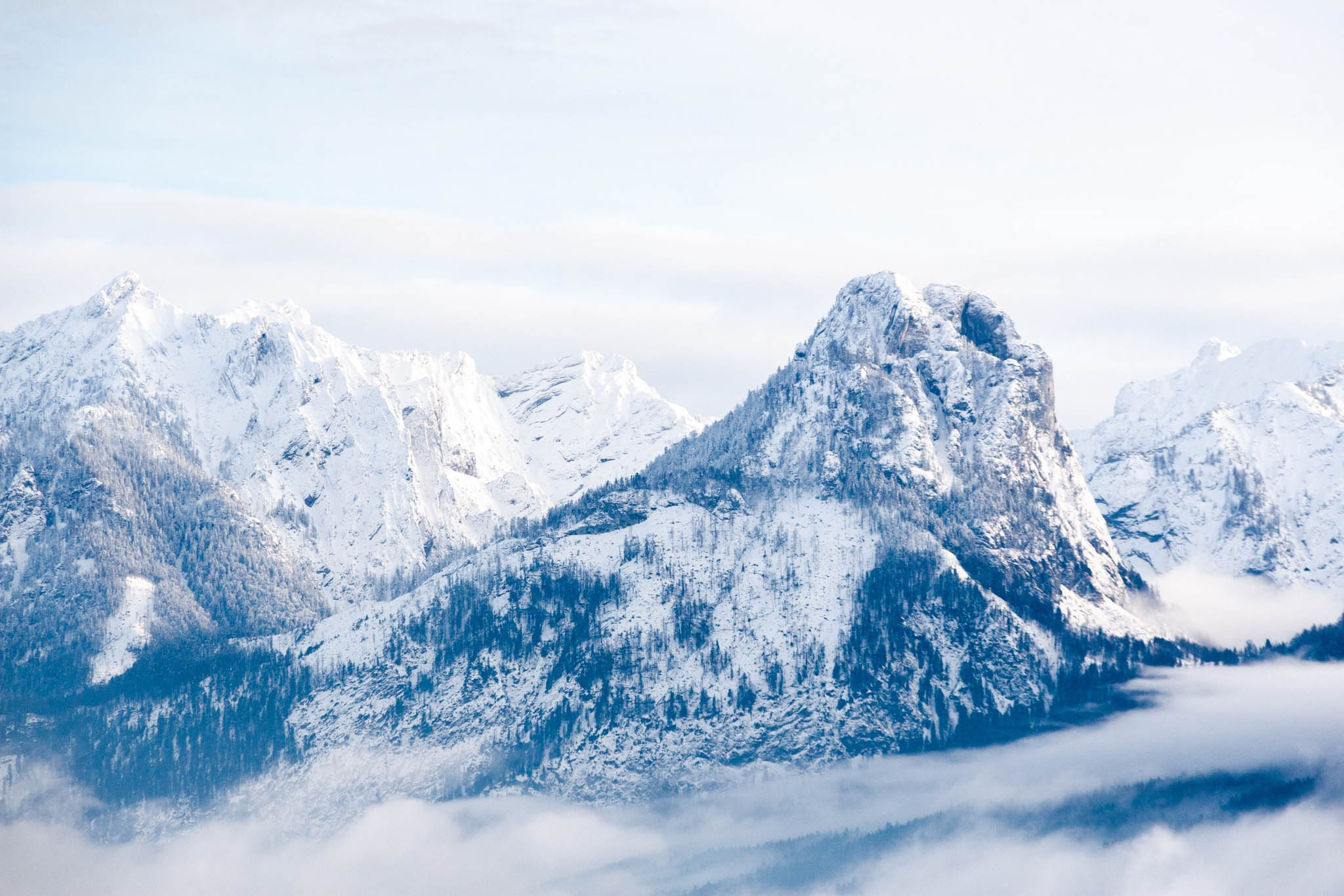 Mountains covered in snow