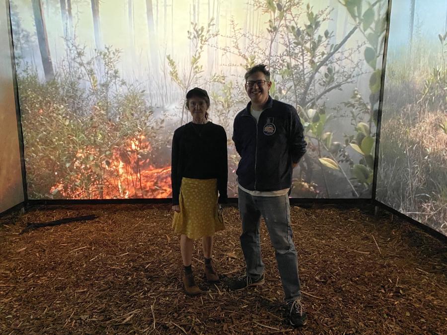 Naomi Tague and Ethan Turpin at WILDLAND art exhibit