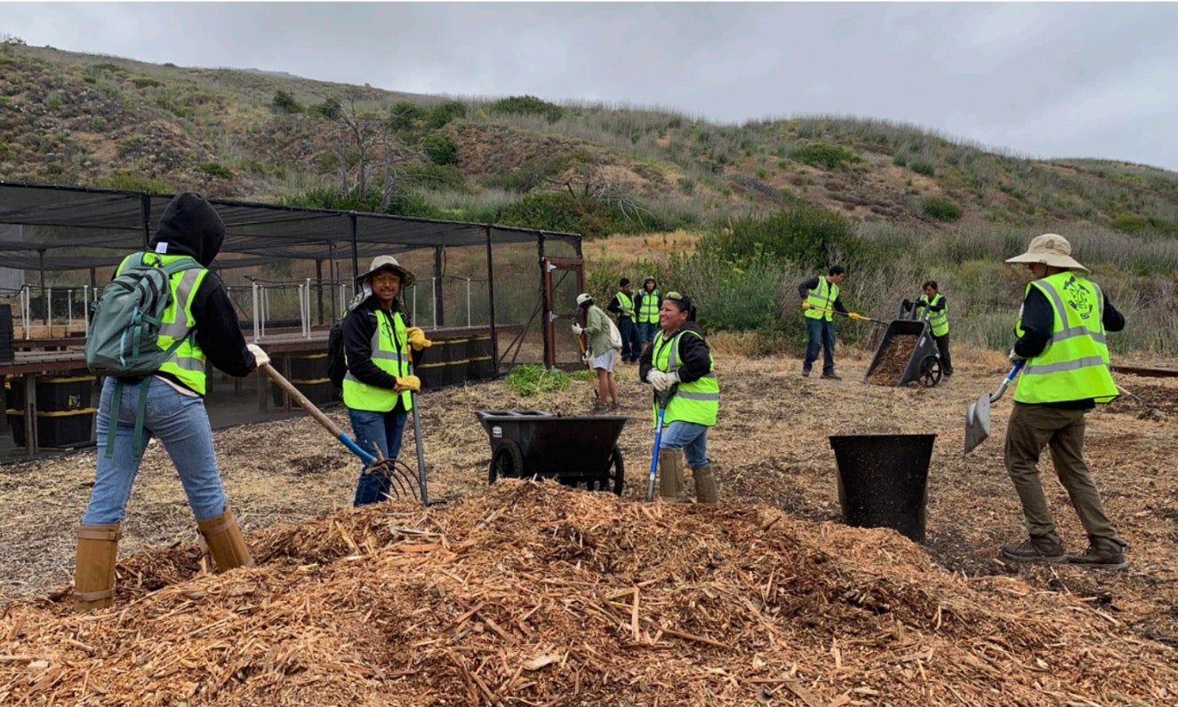 Students working hard on conservation efforts