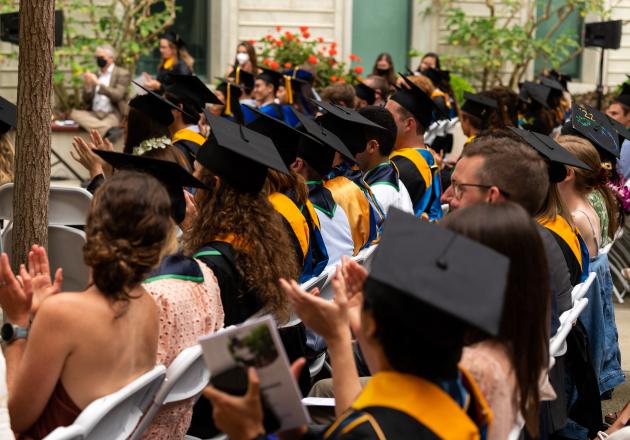 Graduates seated at commencement