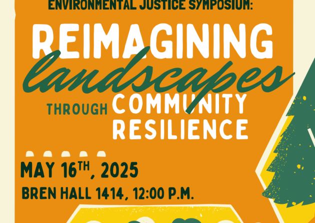Poster with text Reimagining Landscapes through Community Resilience