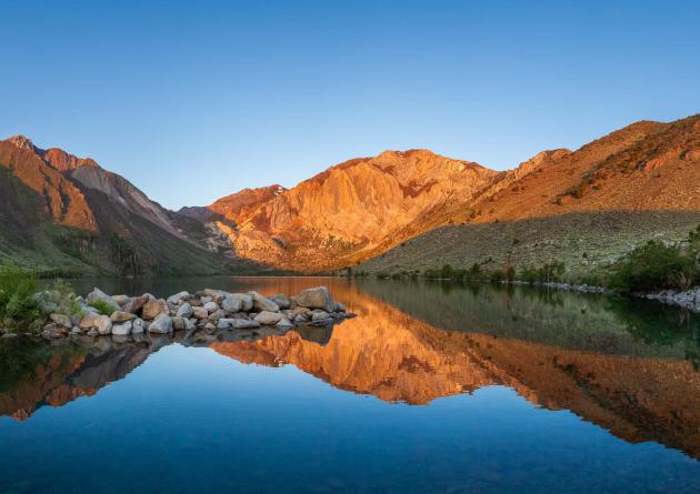 Serene mountain lake