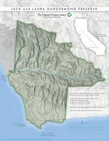 Map of the Dangermond Preserve