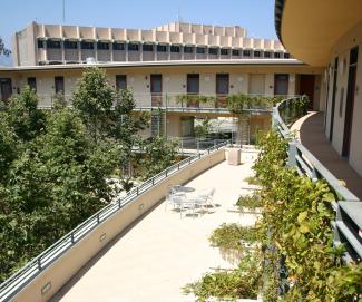 Exterior meeting table on terrace