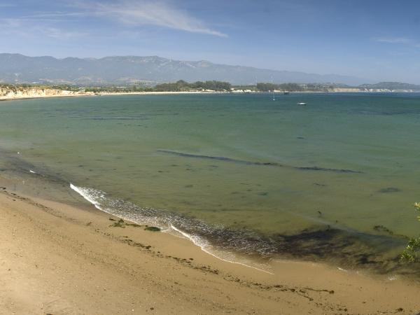 Sandy shoreline and beach
