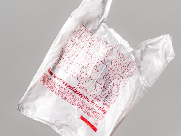 Plastic bag that says thank you