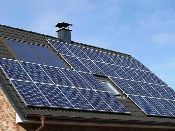 solar panels on house roof