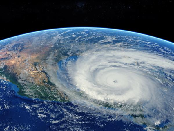 Earth storm as seen from space