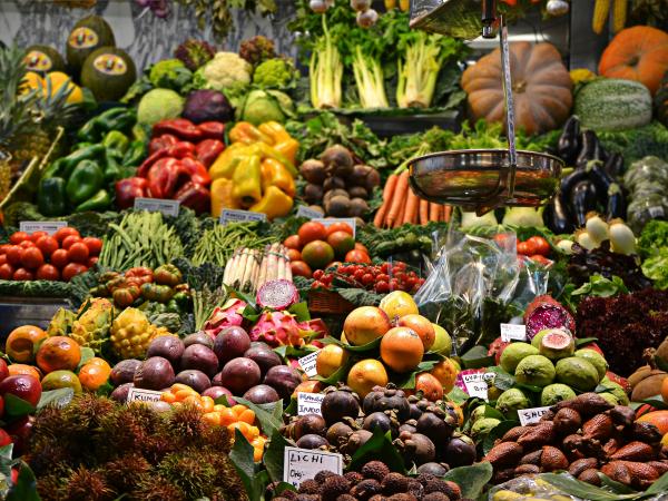 Groceries at a market