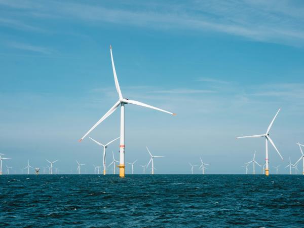offshore wind turbines in the water