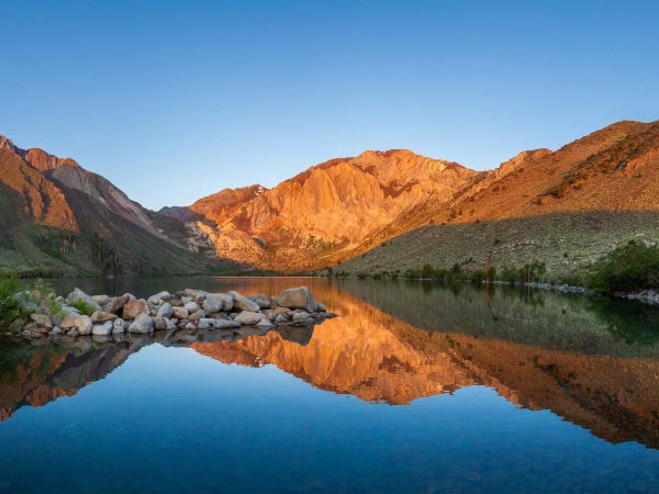 Serene mountain lake